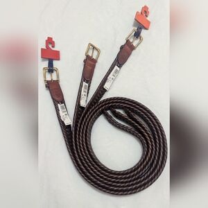 Vintage Tommy Hilfiger Mens Size 42 #08474 Tan Braided Leather Belt 11TL04XC007